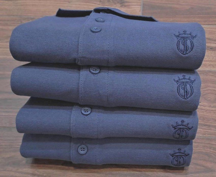 Polo Soto Classic Azul Oscuro Lavado Denim de hombre con bordado en marino con el Hierro EL SOTO de manga corta 100% Algodón Piqué