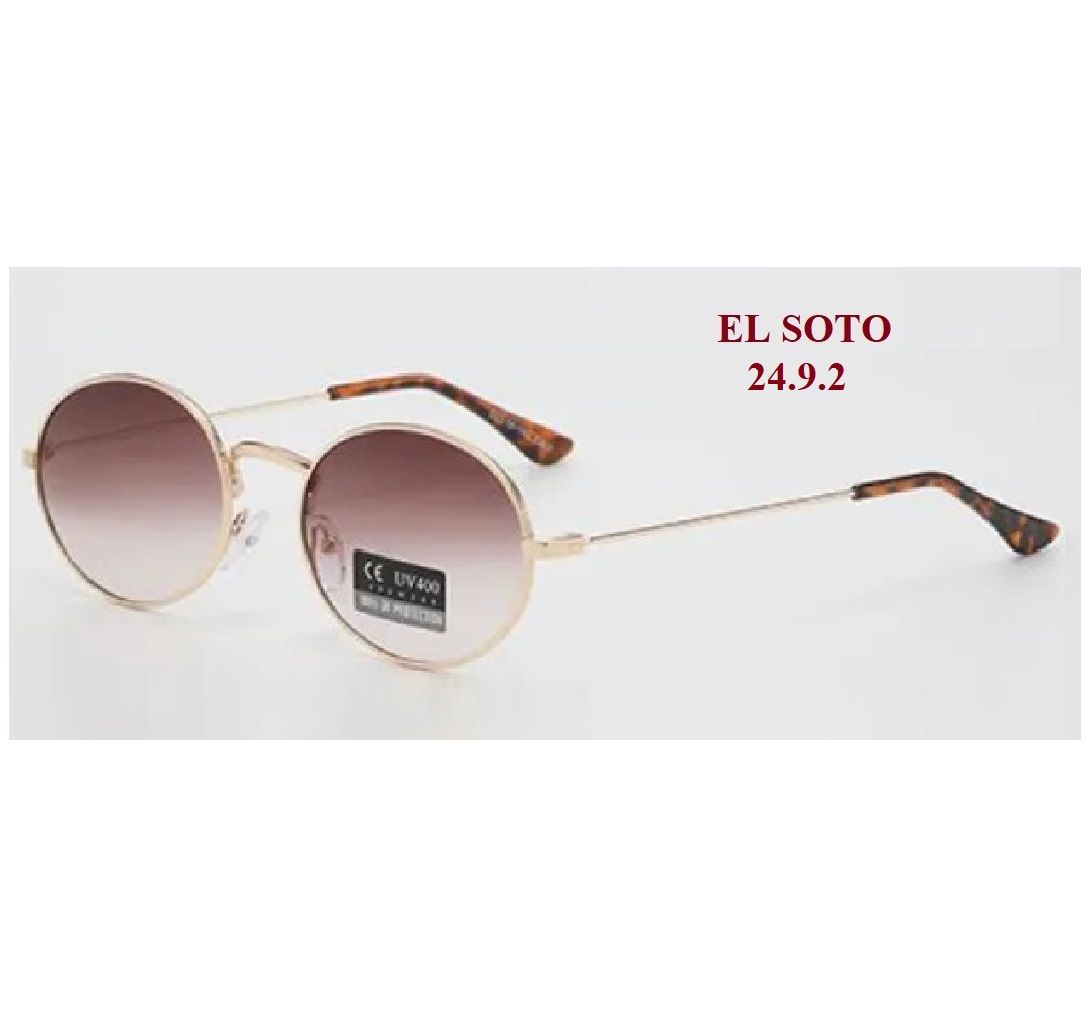 GS 24.9.2 Gafas de sol redondas con montura metalica dorada y cristales marrones rojizos UV400