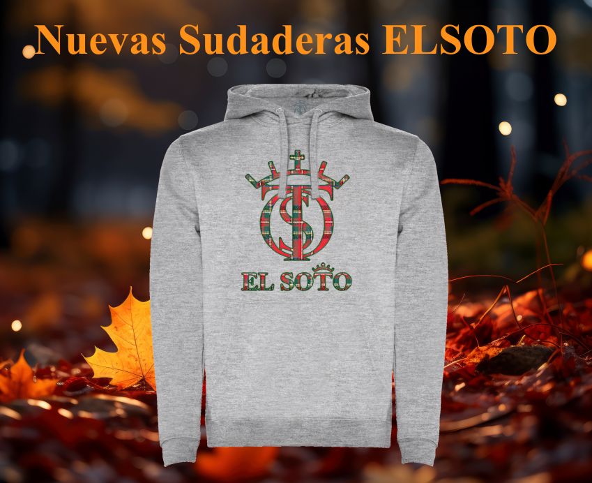 sudadera gris hierro escoces rojo el soto