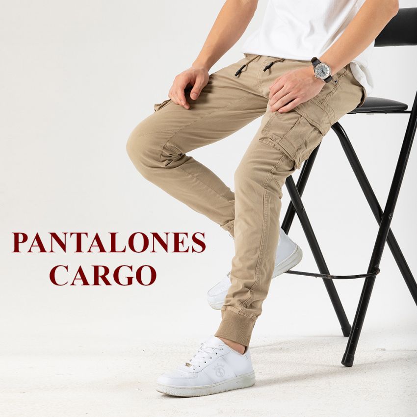 Pantalón cargo beige