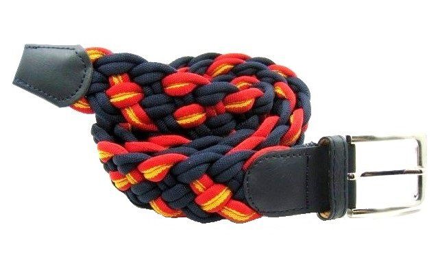 cinturon trenzado azul marino con bandera de espana el soto