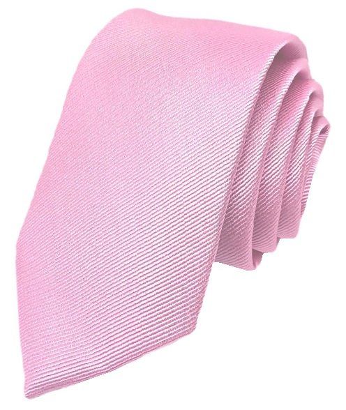 Corbata Rosa palo claro lisa brocado fino 100% Seda Jacquard