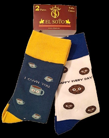 Calcetines de taza de café y pastas