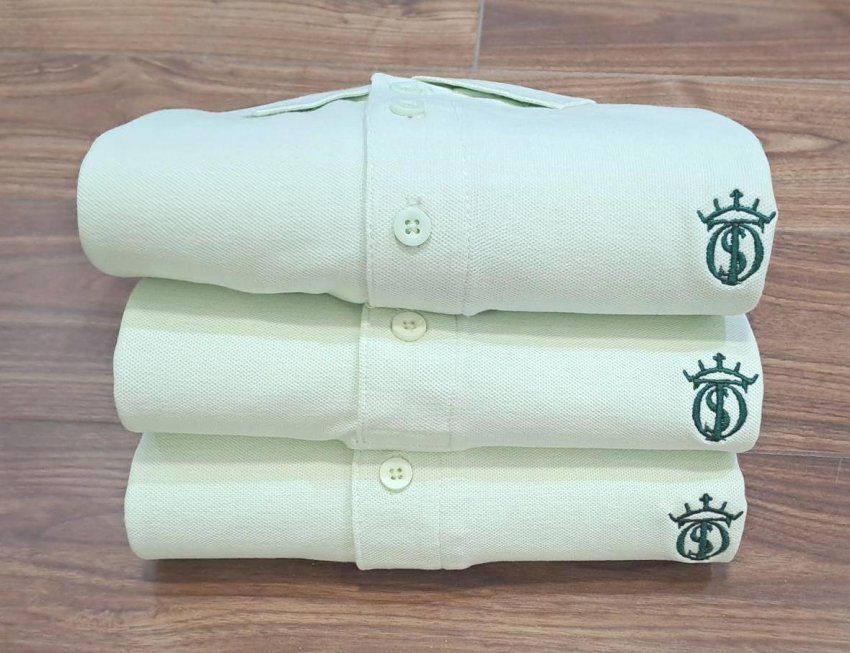 Polo Soto Classic Verde Fluor de hombre con bordado en verde oscuro con el Hierro EL SOTO de manga corta 100% Algodón Piqué