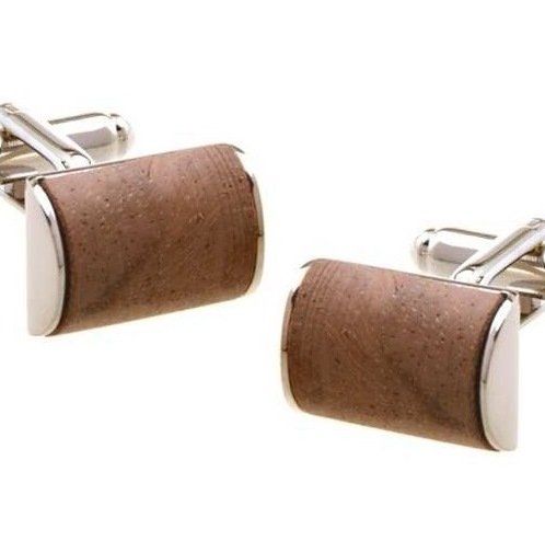 Gemelos de MADERA en rodio Gemelos de MADERA en rodio