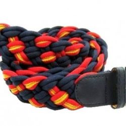 cinturon trenzado azul marino con bandera de espana el soto